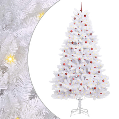 Kunstmatige Inklapbare Kerstboom Wit 300 cm PVC en staal