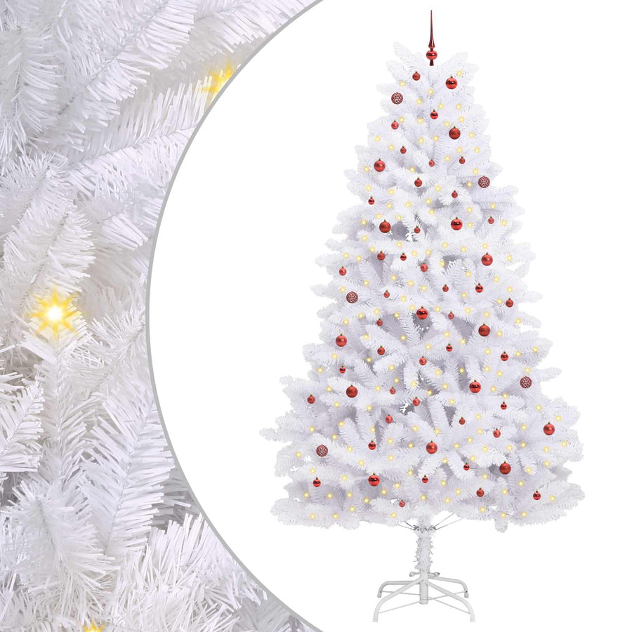 Kunstmatige Inklapbare Kerstboom Wit 300 cm PVC en staal