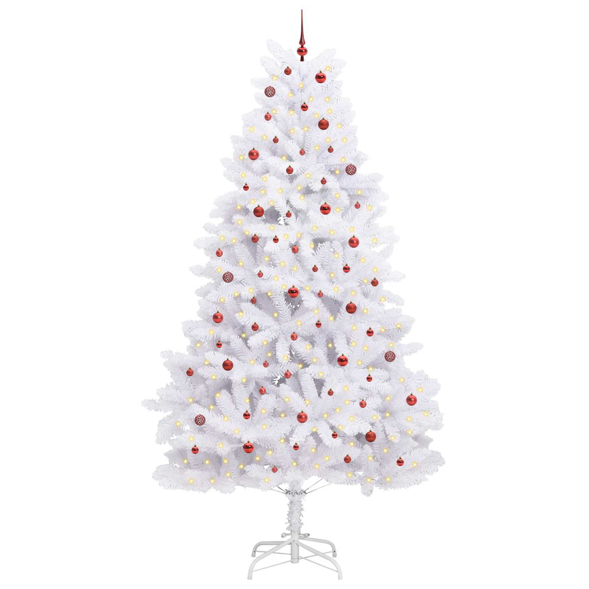 Kunstmatige Inklapbare Kerstboom Wit 300 cm PVC en staal
