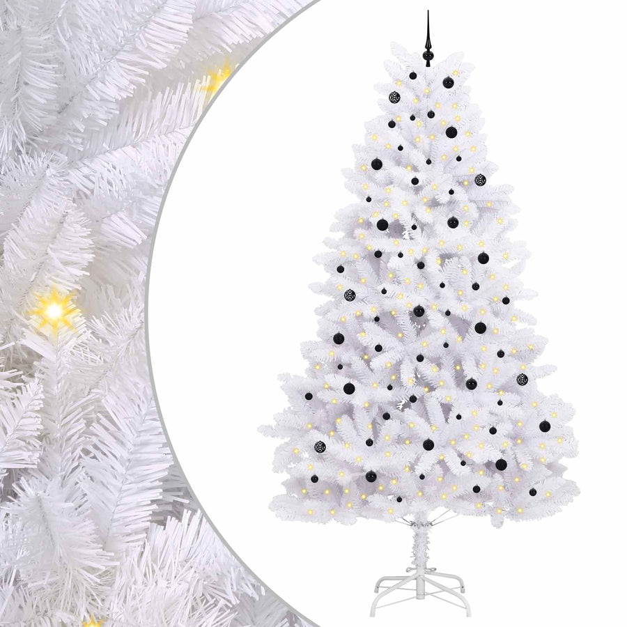 Kunstmatige Inklapbare Kerstboom Wit 300 cm PVC en staal