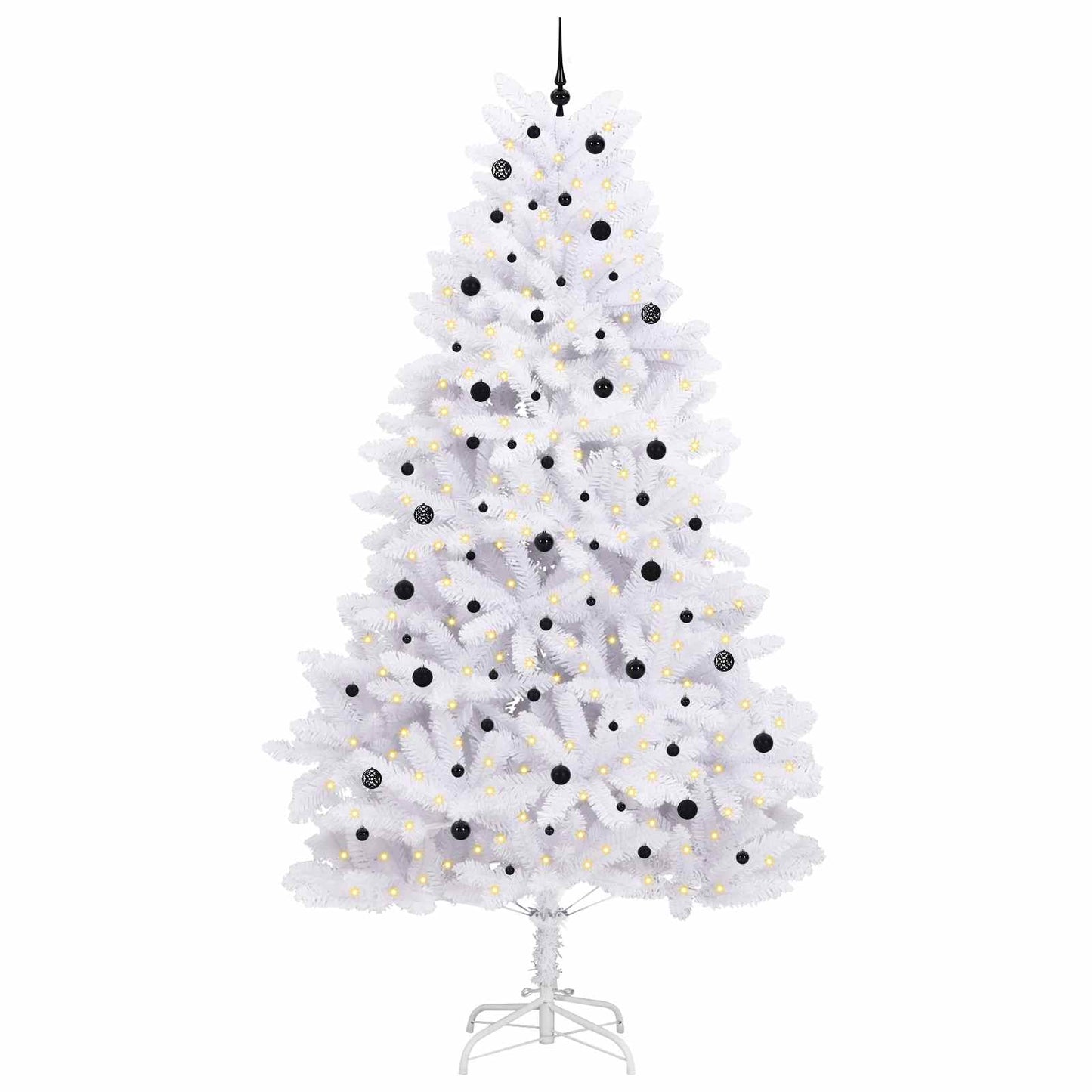 Kunstmatige Inklapbare Kerstboom Wit 300 cm PVC en staal