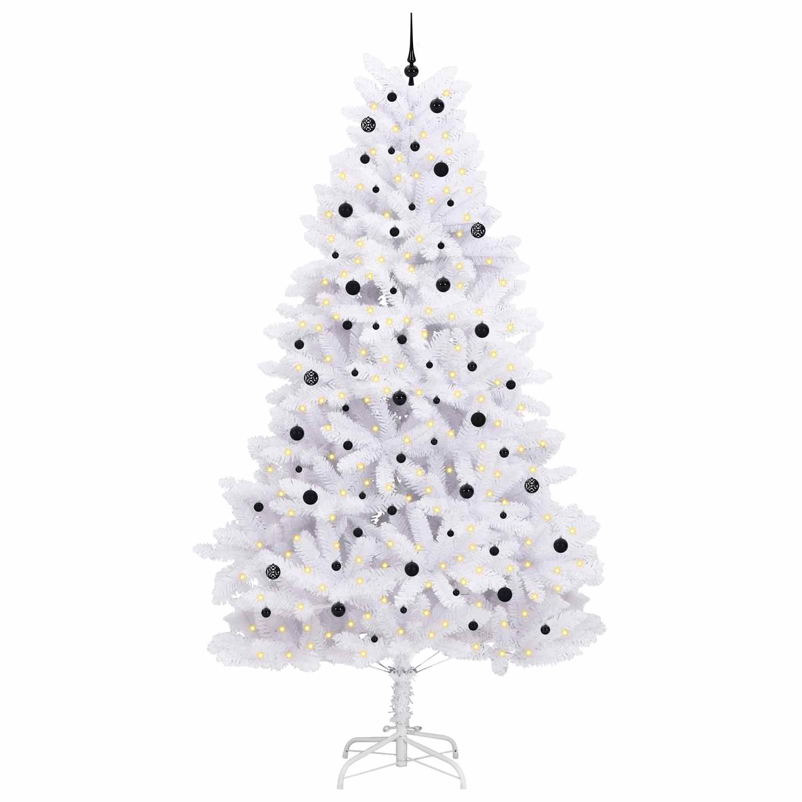 Kunstmatige Inklapbare Kerstboom Wit 300 cm PVC en staal