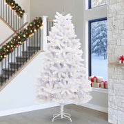 Kerstboom kunst 300 cm wit PVC staal roze LED USB