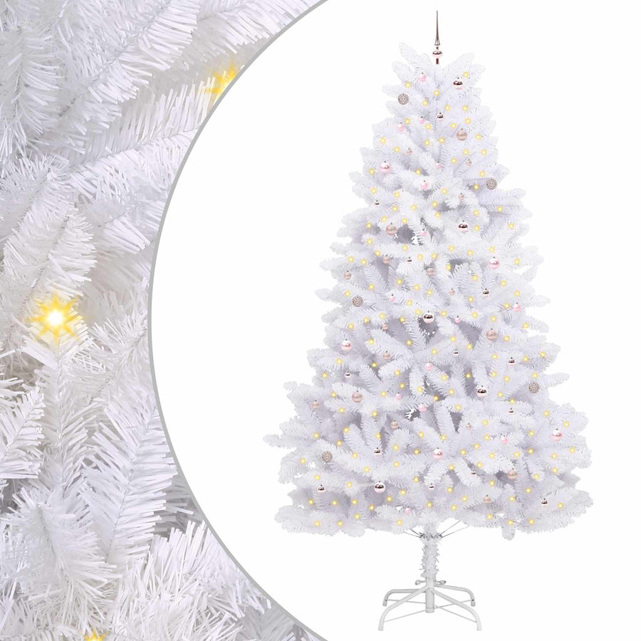 Kunstmatige Inklapbare Kerstboom Wit 300 cm PVC en staal