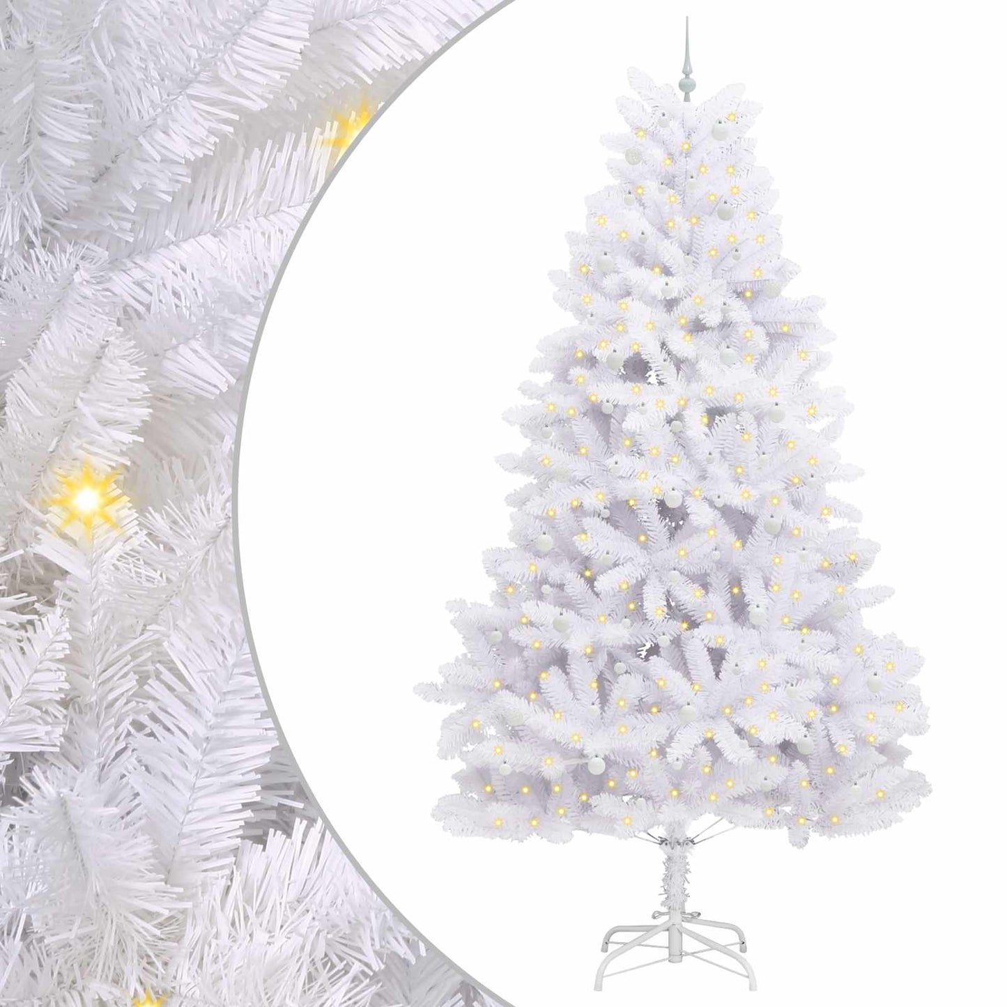 Kunstmatige Inklapbare Kerstboom Wit 300 cm PVC en staal