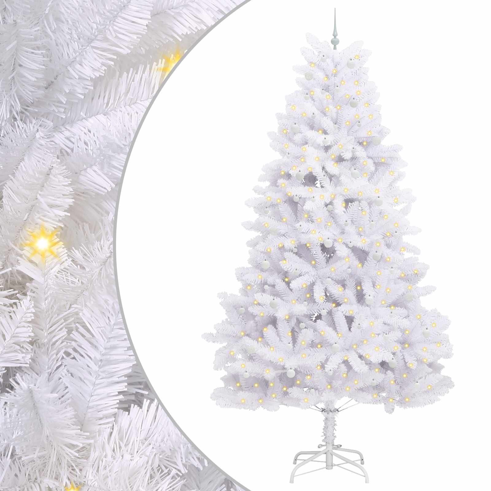 Kunstmatige Inklapbare Kerstboom Wit 300 cm PVC en staal