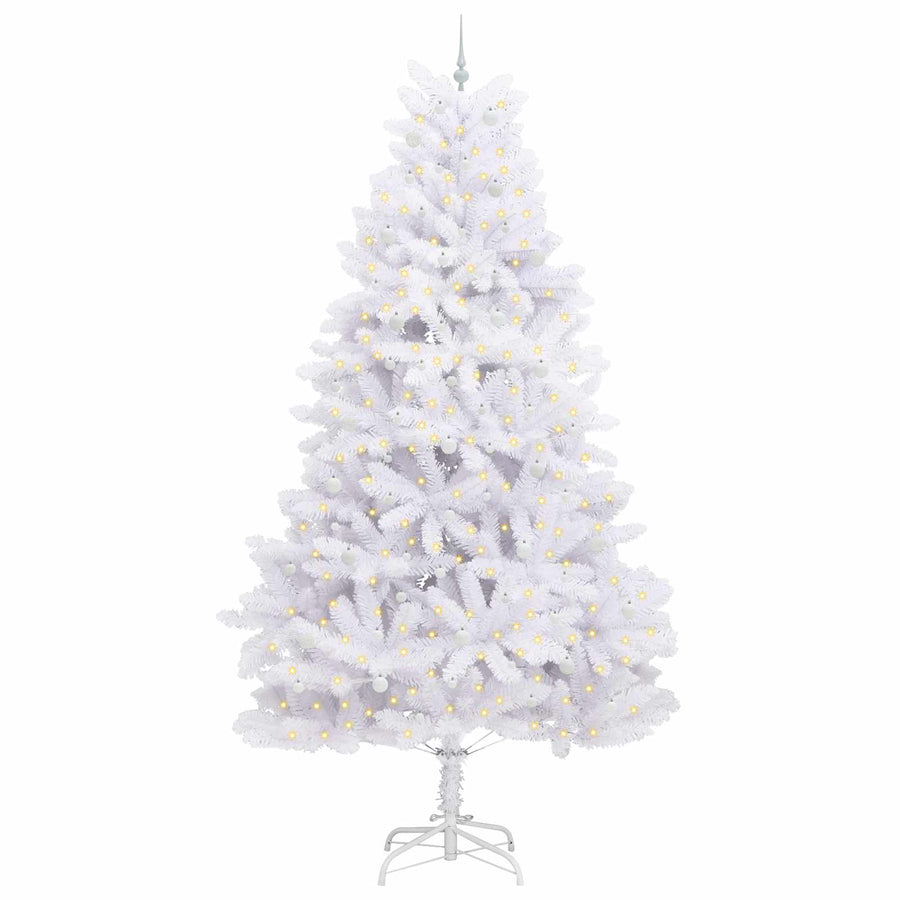 Kunstmatige Inklapbare Kerstboom Wit 300 cm PVC en staal