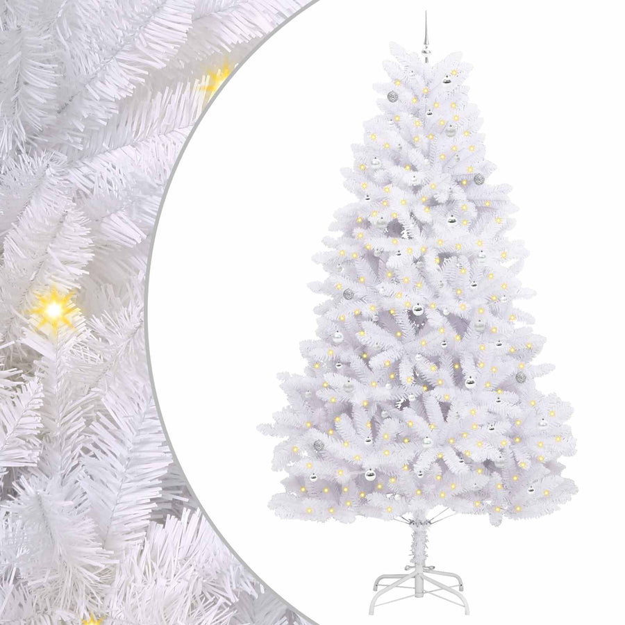 Kunstmatige Inklapbare Kerstboom Wit 300 cm PVC en staal