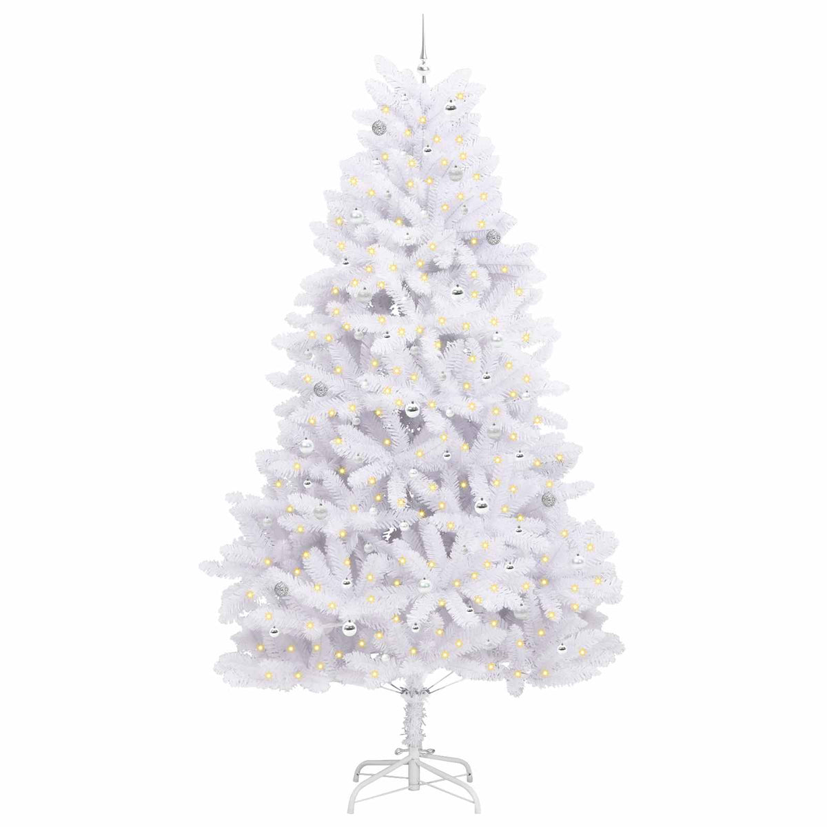 Kunstmatige Inklapbare Kerstboom Wit 300 cm PVC en staal