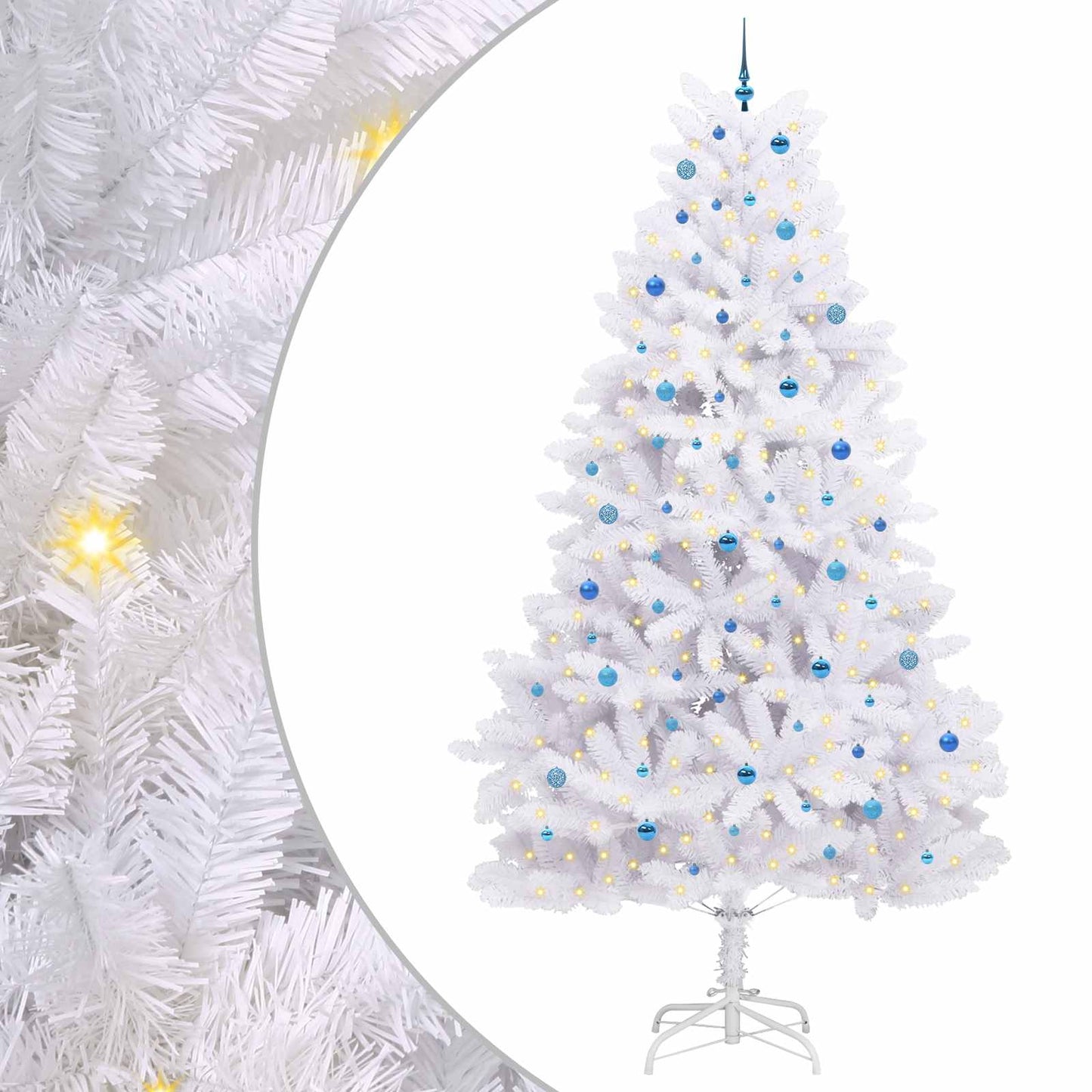 Kunstmatige Inklapbare Kerstboom Wit 300 cm PVC en staal