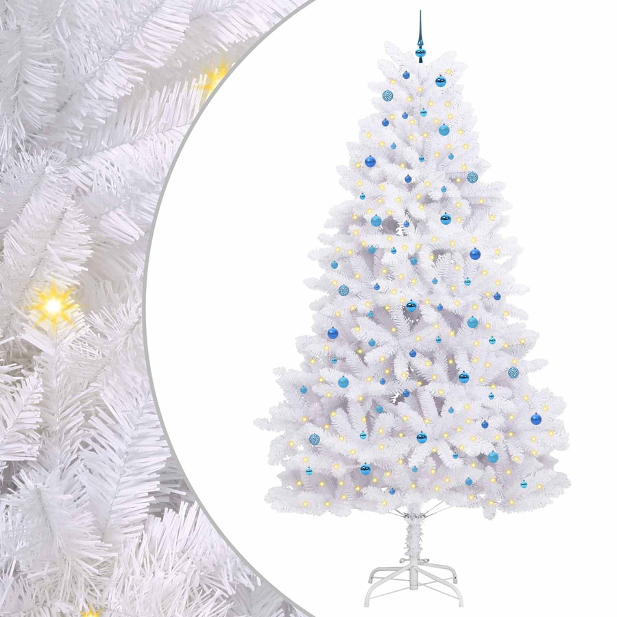 Kunstmatige Inklapbare Kerstboom Wit 300 cm PVC en staal
