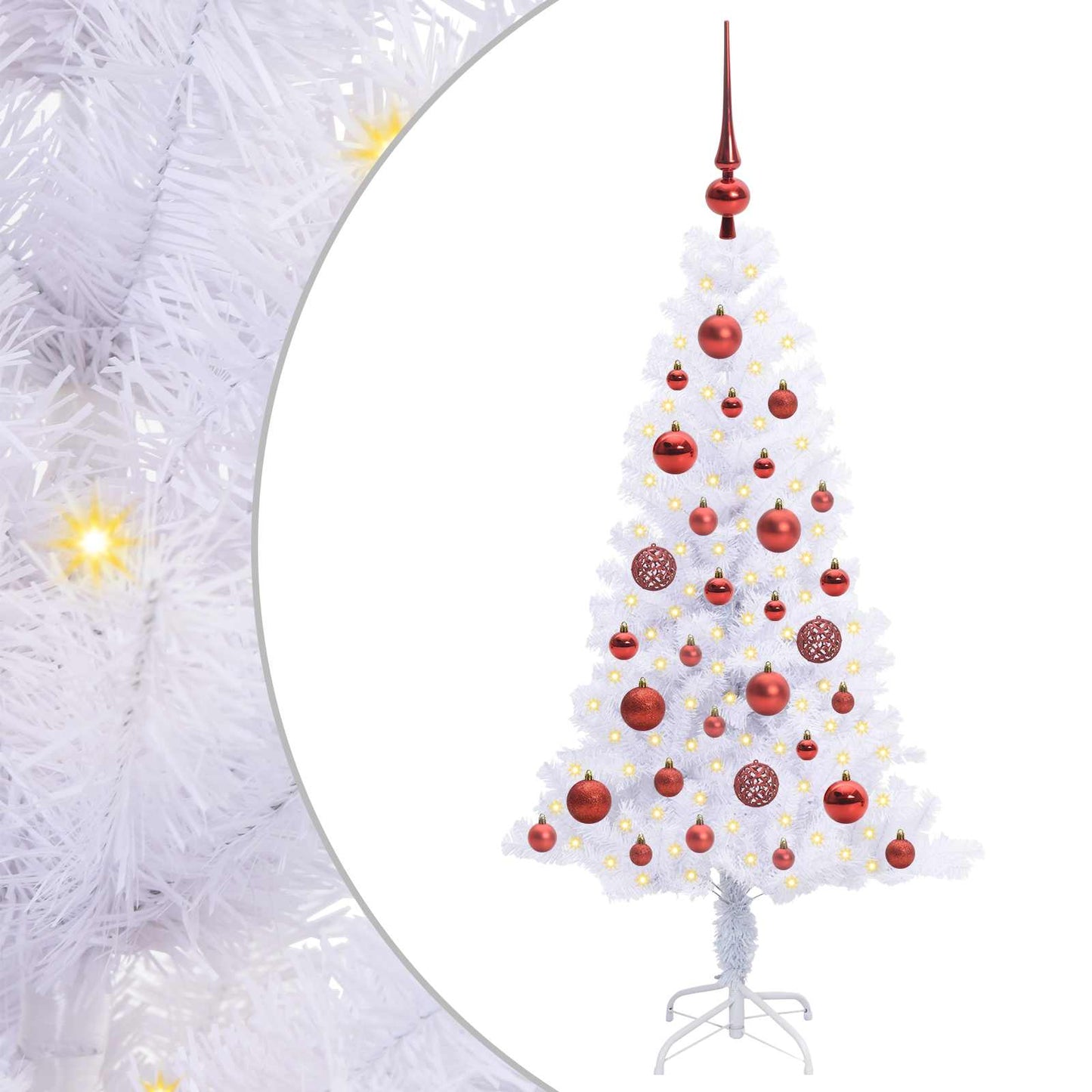 Kunstkerstboom met 150 LED Wit 120 cm PVC en Staal