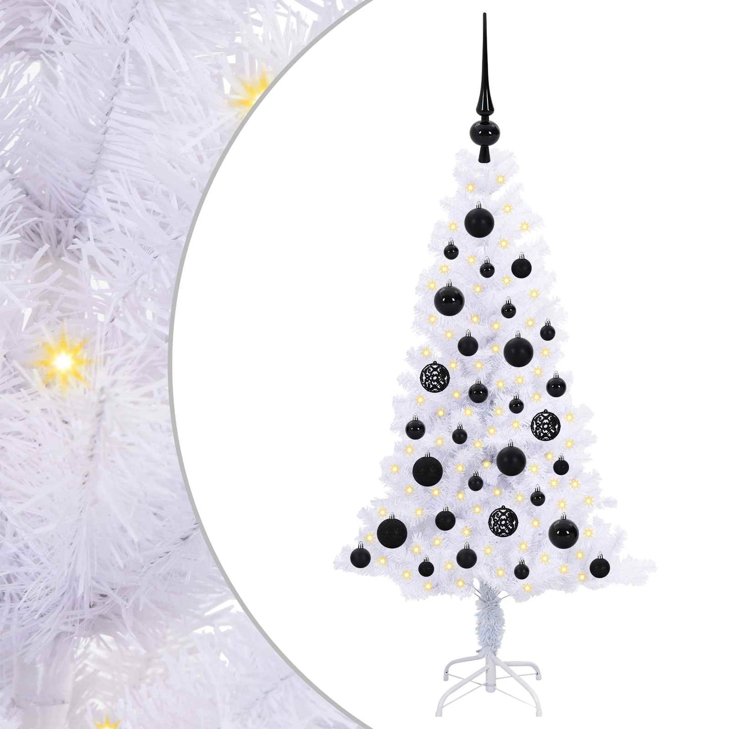 Kunstkerstboom met 150 LED Wit 120 cm PVC en Staal