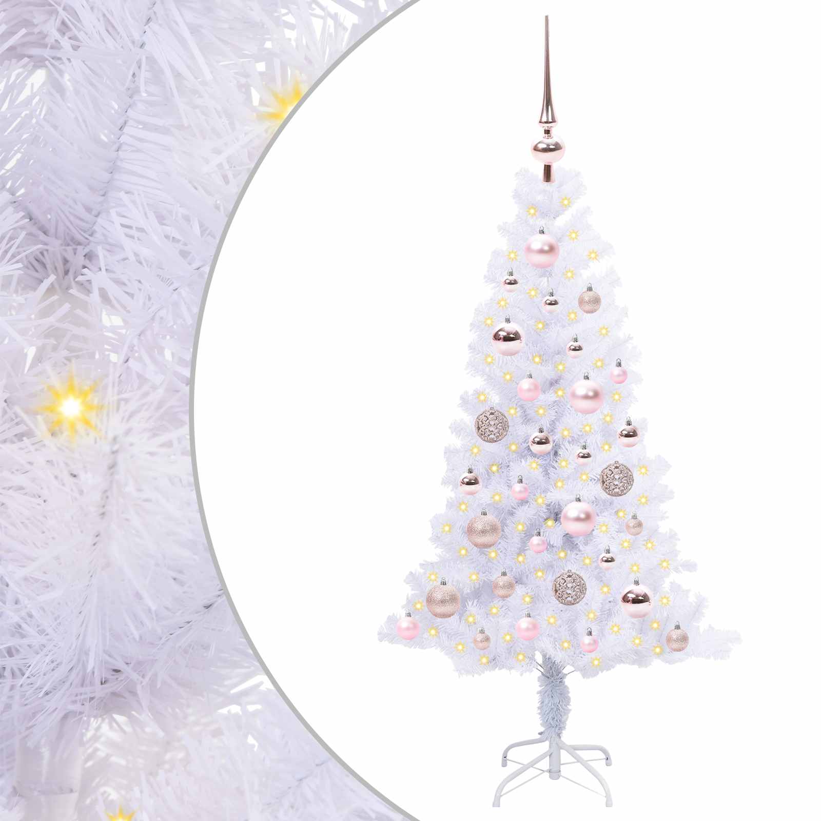 Kunstkerstboom met 150 LED Wit 120 cm PVC en Staal