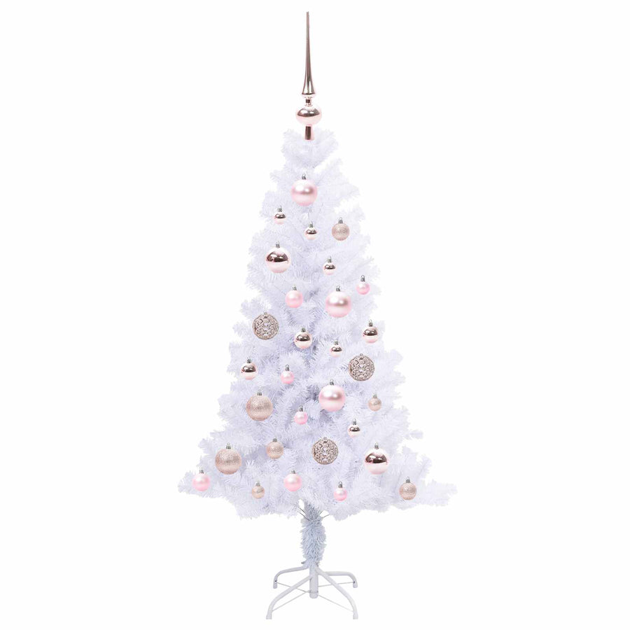 Kunstkerstboom met 150 LED Wit 120 cm PVC en Staal