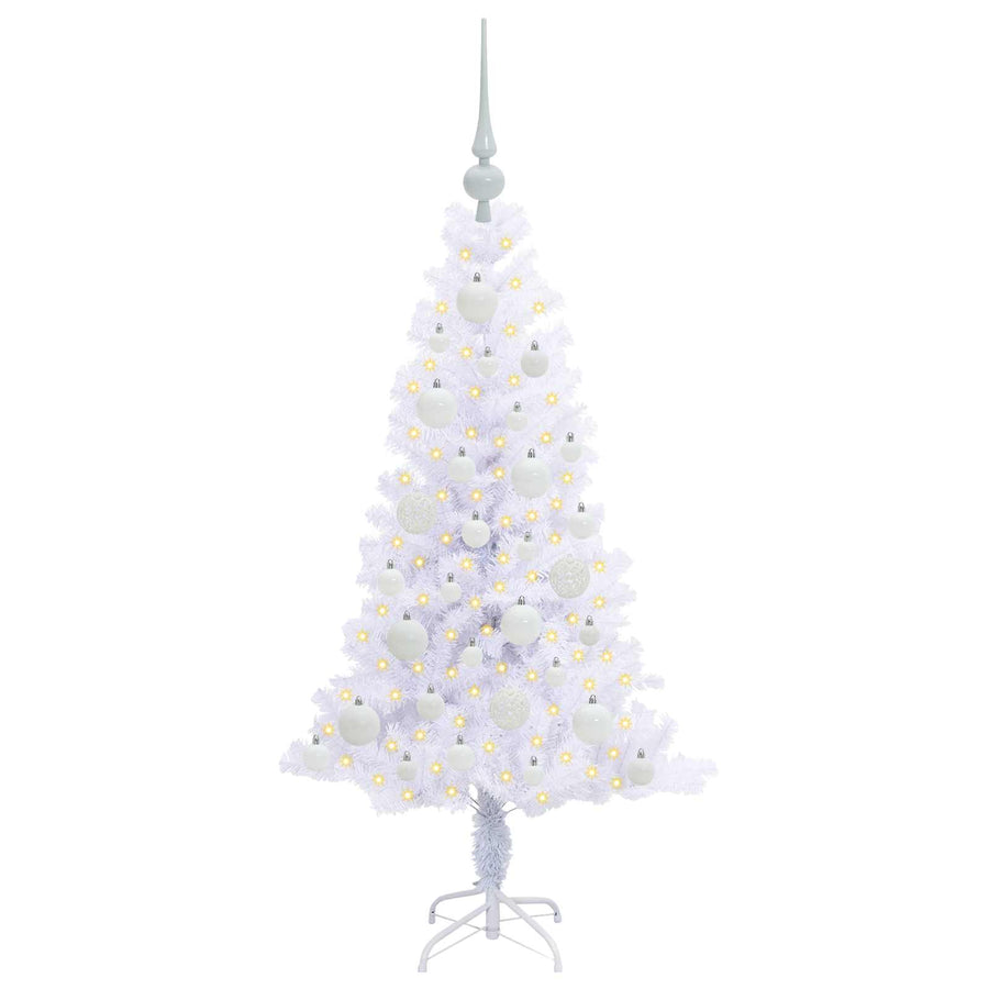 Kunstkerstboom met 150 LED Wit 120 cm PVC en Staal
