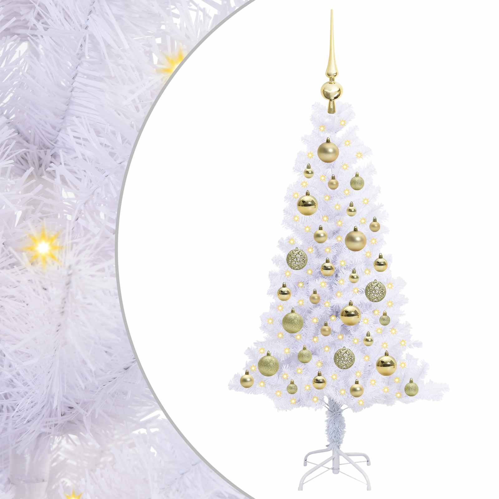 Kunstkerstboom met 150 LED Wit 120 cm PVC en Staal