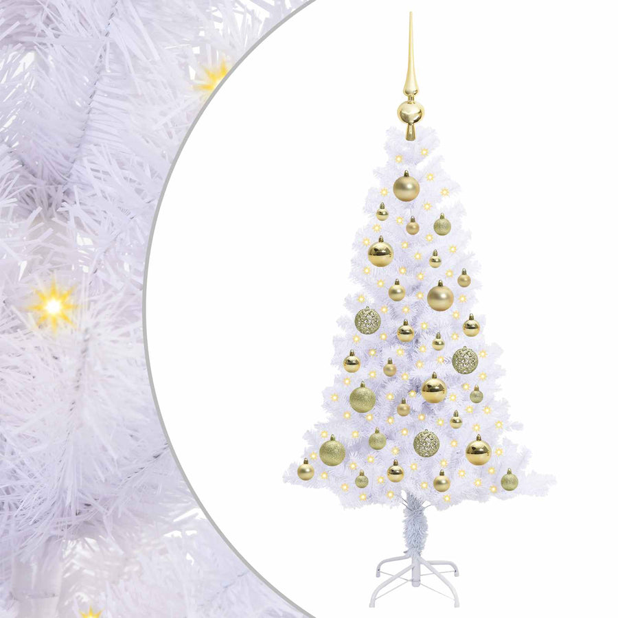 Kunstkerstboom met 150 LED Wit 120 cm PVC en Staal