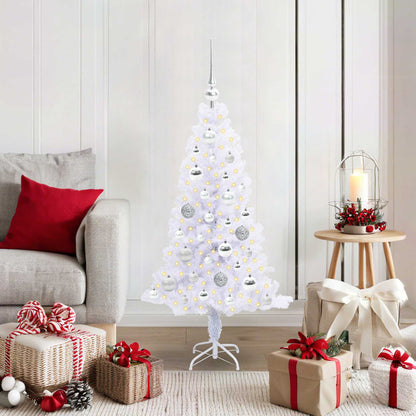 Kunstkerstboom met 150 LED Wit 120 cm PVC en Staal