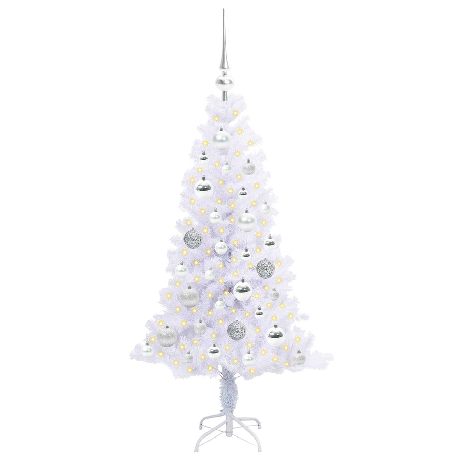 Kunstkerstboom met 150 LED Wit 120 cm PVC en Staal