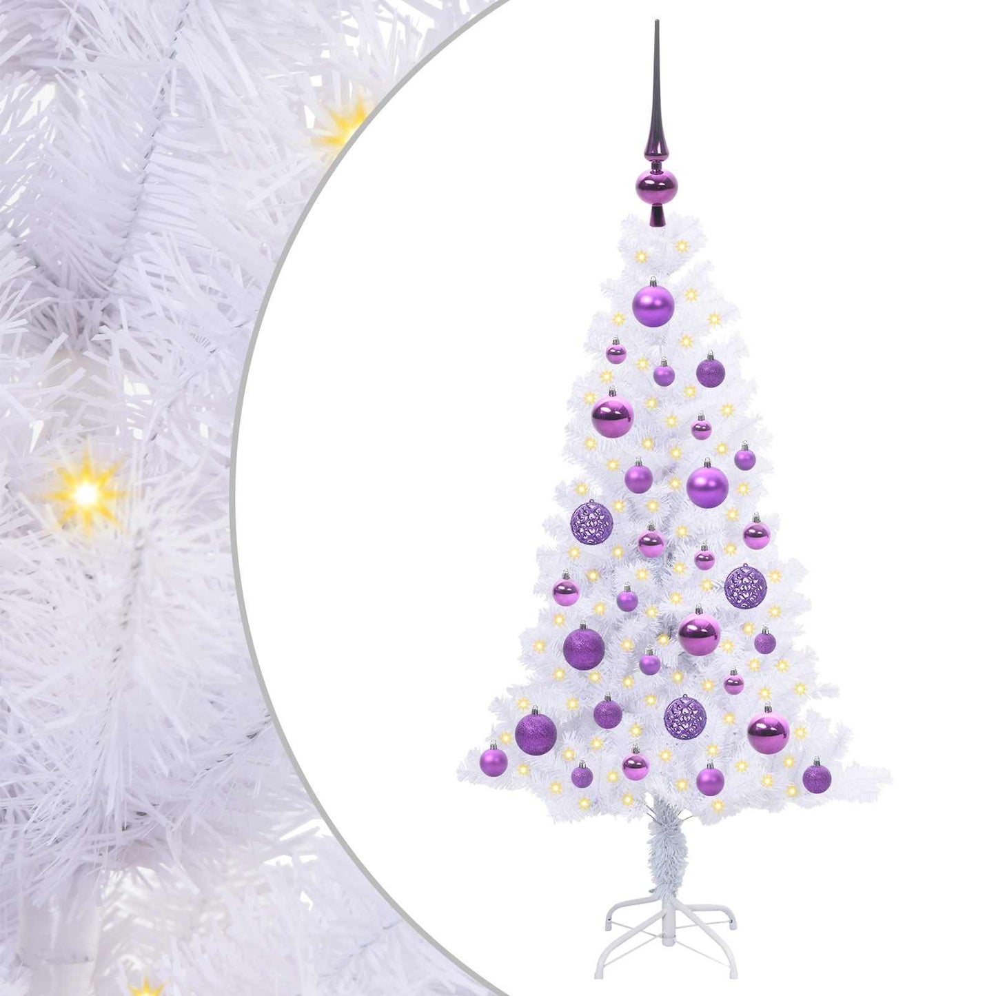 Kunstkerstboom met 150 LED Wit 120 cm PVC en Staal