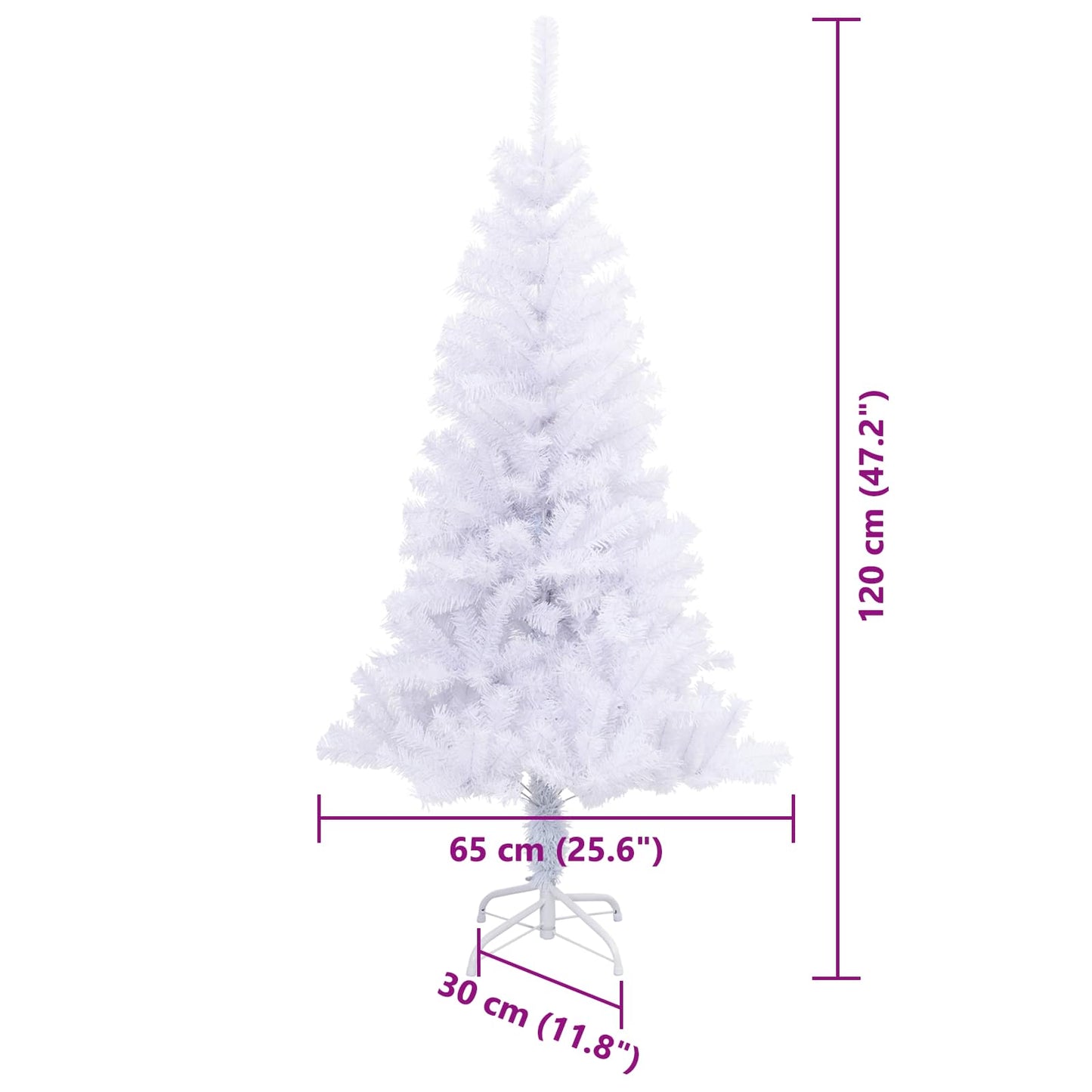 Kunstkerstboom met 150 LED Wit 120 cm PVC en Staal