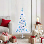 Kunstkerstboom 120 cm blauw LED USB PVC staal