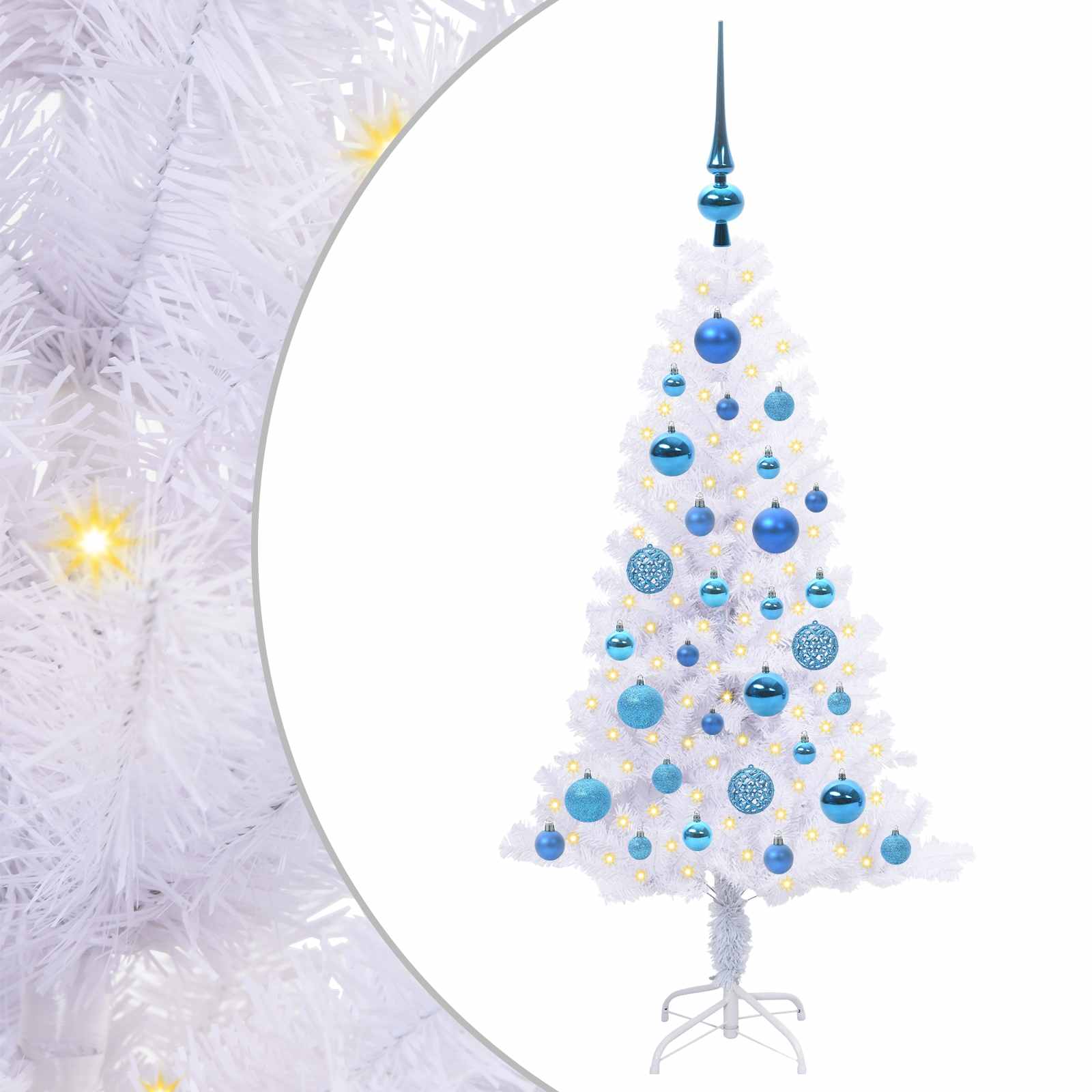 Kunstkerstboom met 150 LED Wit 120 cm PVC en Staal