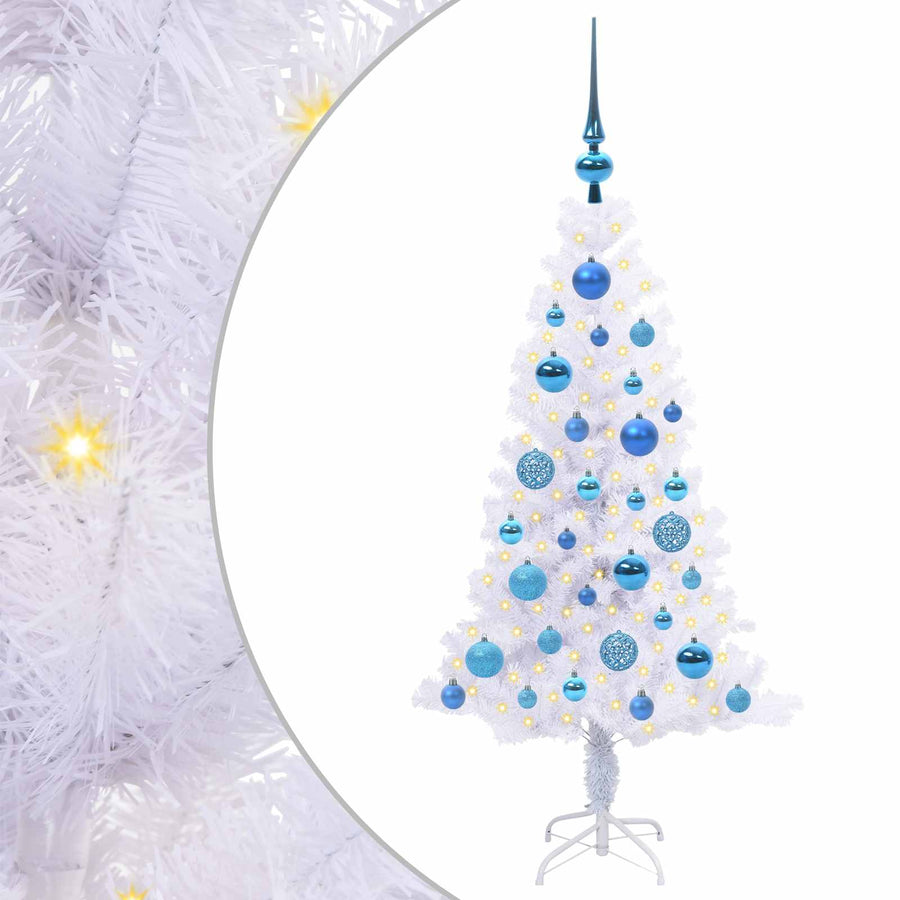 Kunstkerstboom met 150 LED Wit 120 cm PVC en Staal