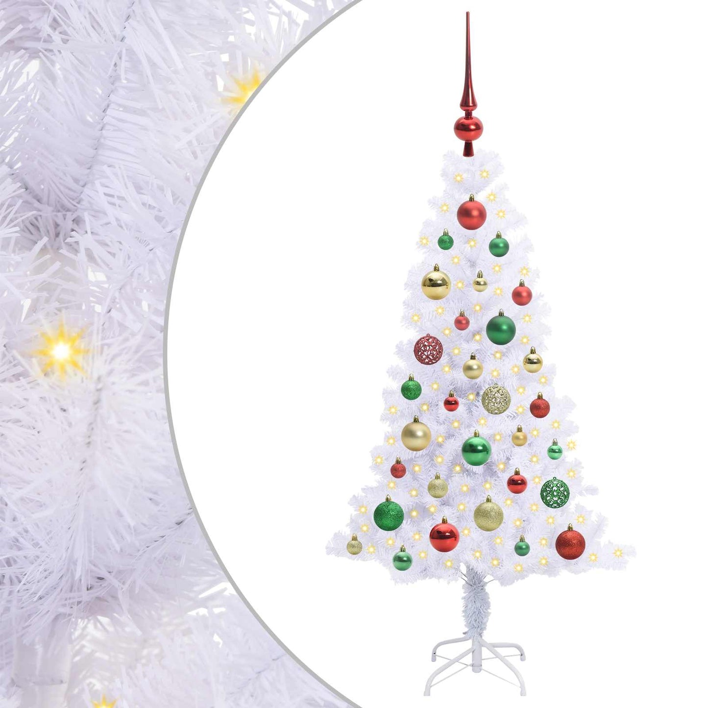 Kunstkerstboom met 150 LED Wit 120 cm PVC en Staal