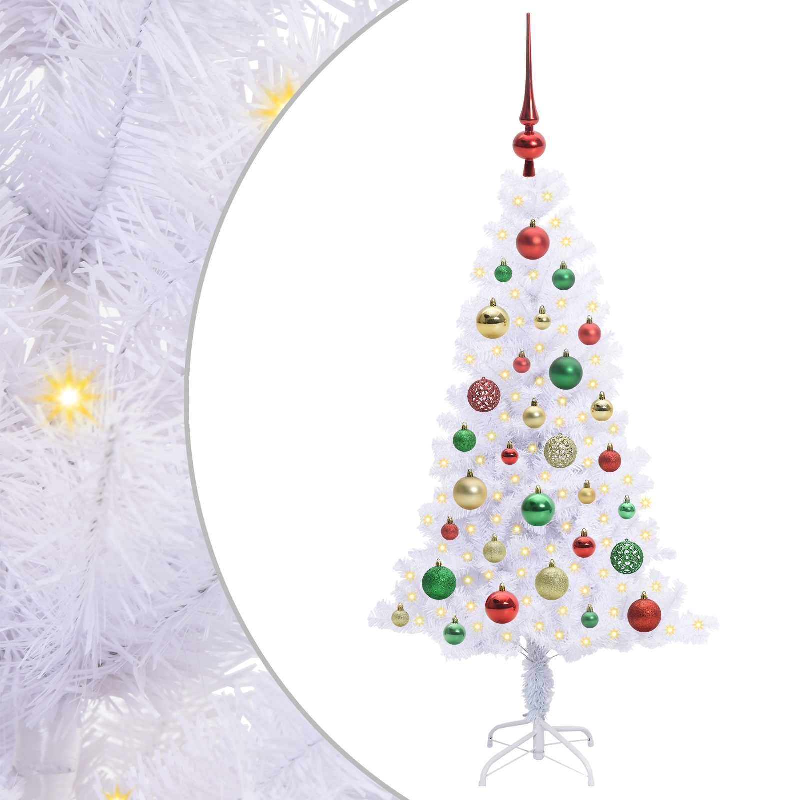 Kunstkerstboom met 150 LED Wit 120 cm PVC en Staal