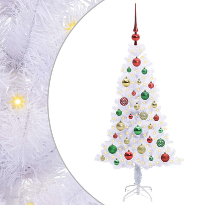 Kunstkerstboom met 150 LED Wit 120 cm PVC en Staal
