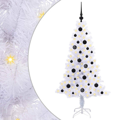 Kunstkerstboom met 150 LED Wit 150 cm PVC en Staal