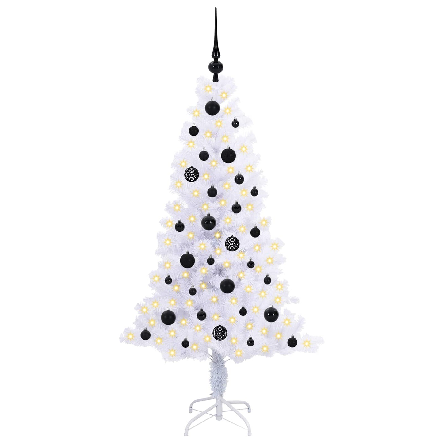 Kunstkerstboom met 150 LED Wit 150 cm PVC en Staal