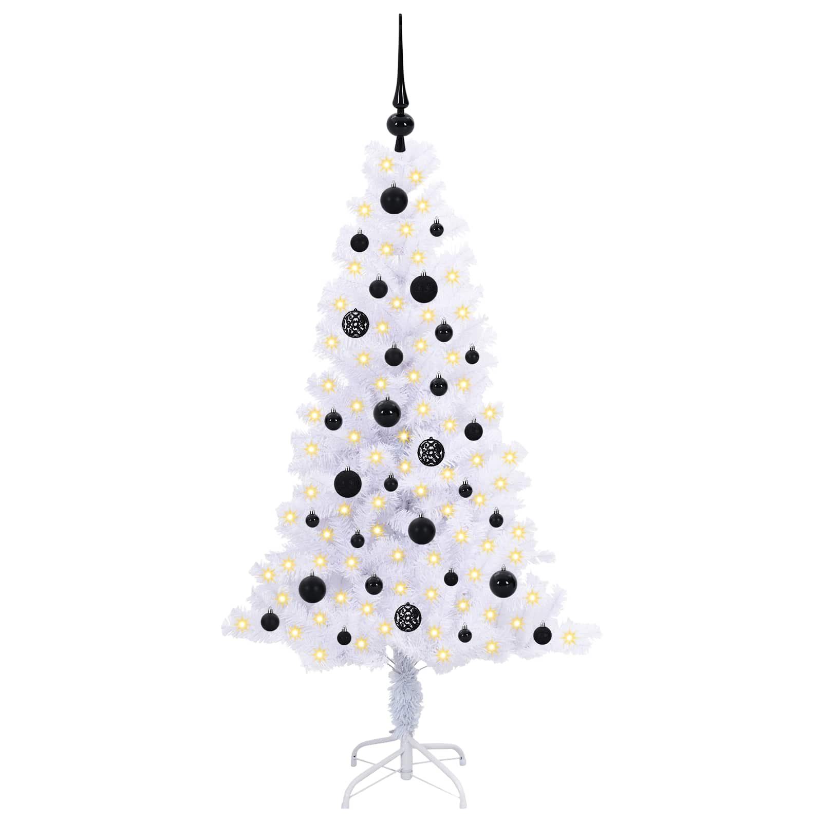 Kunstkerstboom met 150 LED Wit 150 cm PVC en Staal