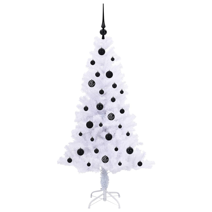 Kunstkerstboom met 150 LED Wit 150 cm PVC en Staal