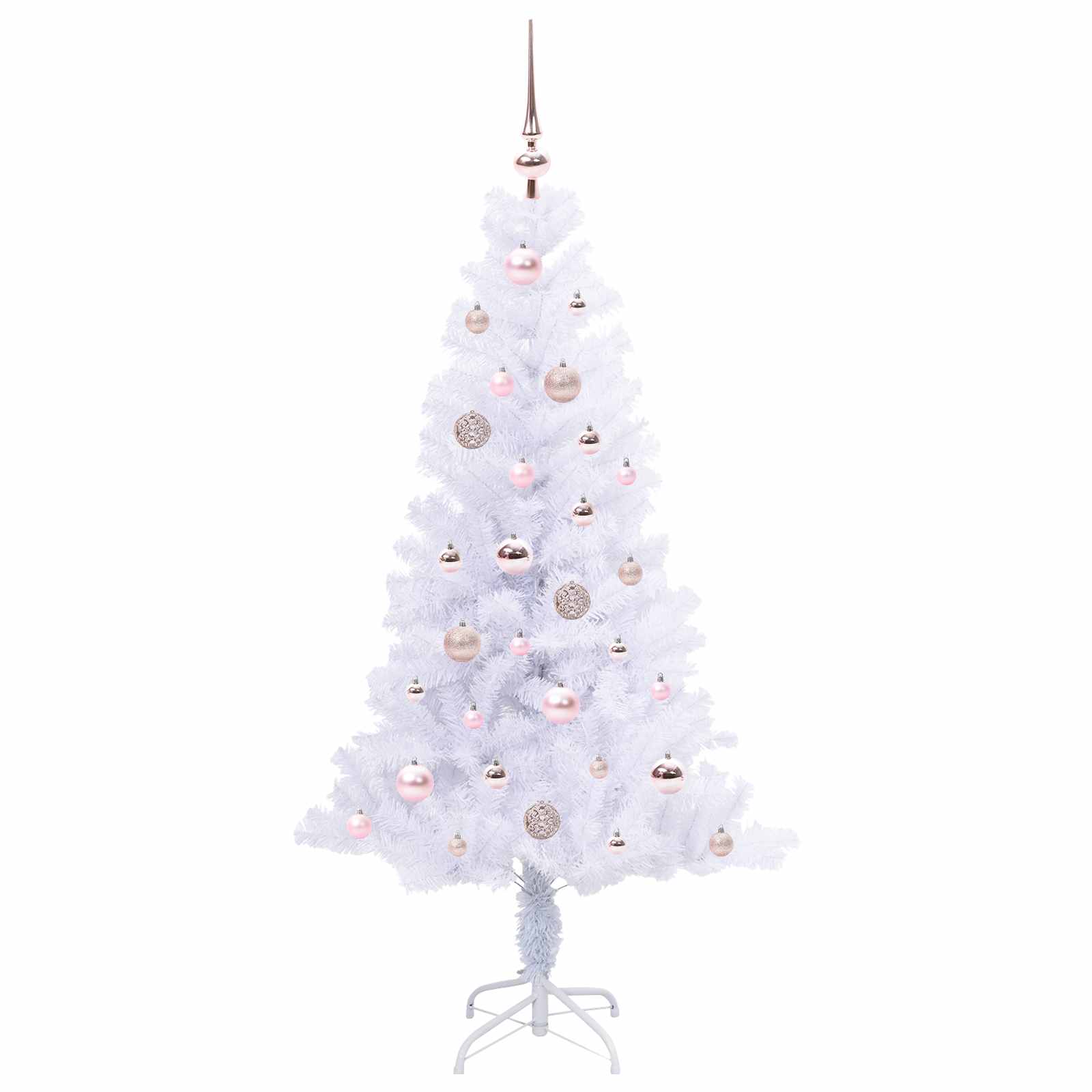 Kunstkerstboom met 150 LED Wit 150 cm PVC en Staal