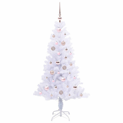 Kunstkerstboom met 150 LED Wit 150 cm PVC en Staal