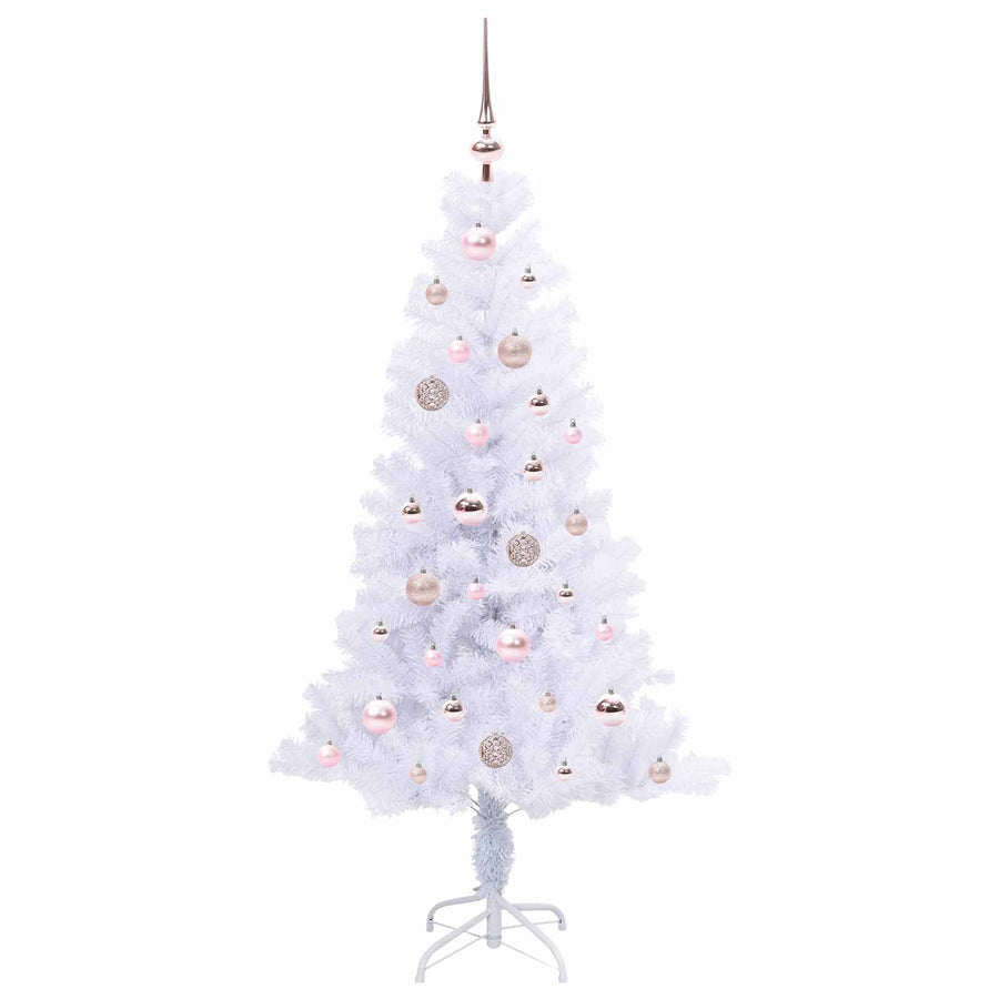 Kunstkerstboom met 150 LED Wit 150 cm PVC en Staal