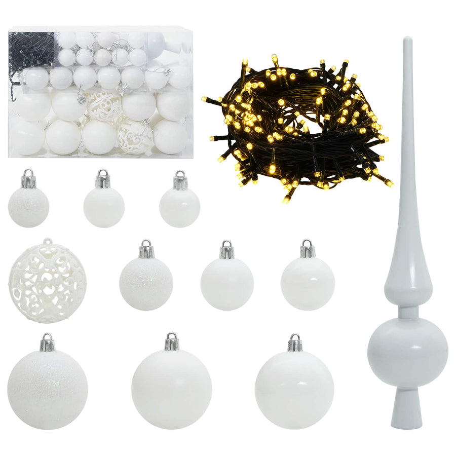 Kunstkerstboom met 150 LED Wit 150 cm PVC en Staal