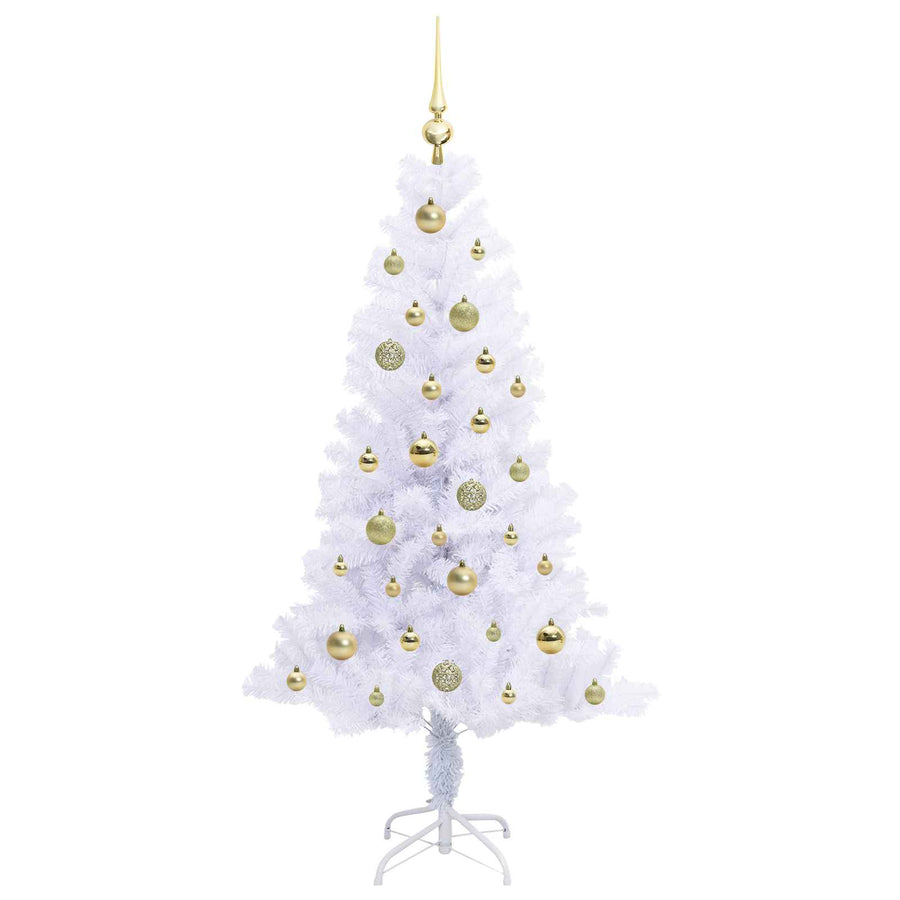 Kunstkerstboom met 150 LED Wit 150 cm PVC en Staal
