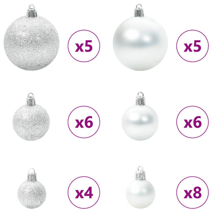 Kunstkerstboom met 150 LED Wit 150 cm PVC en Staal