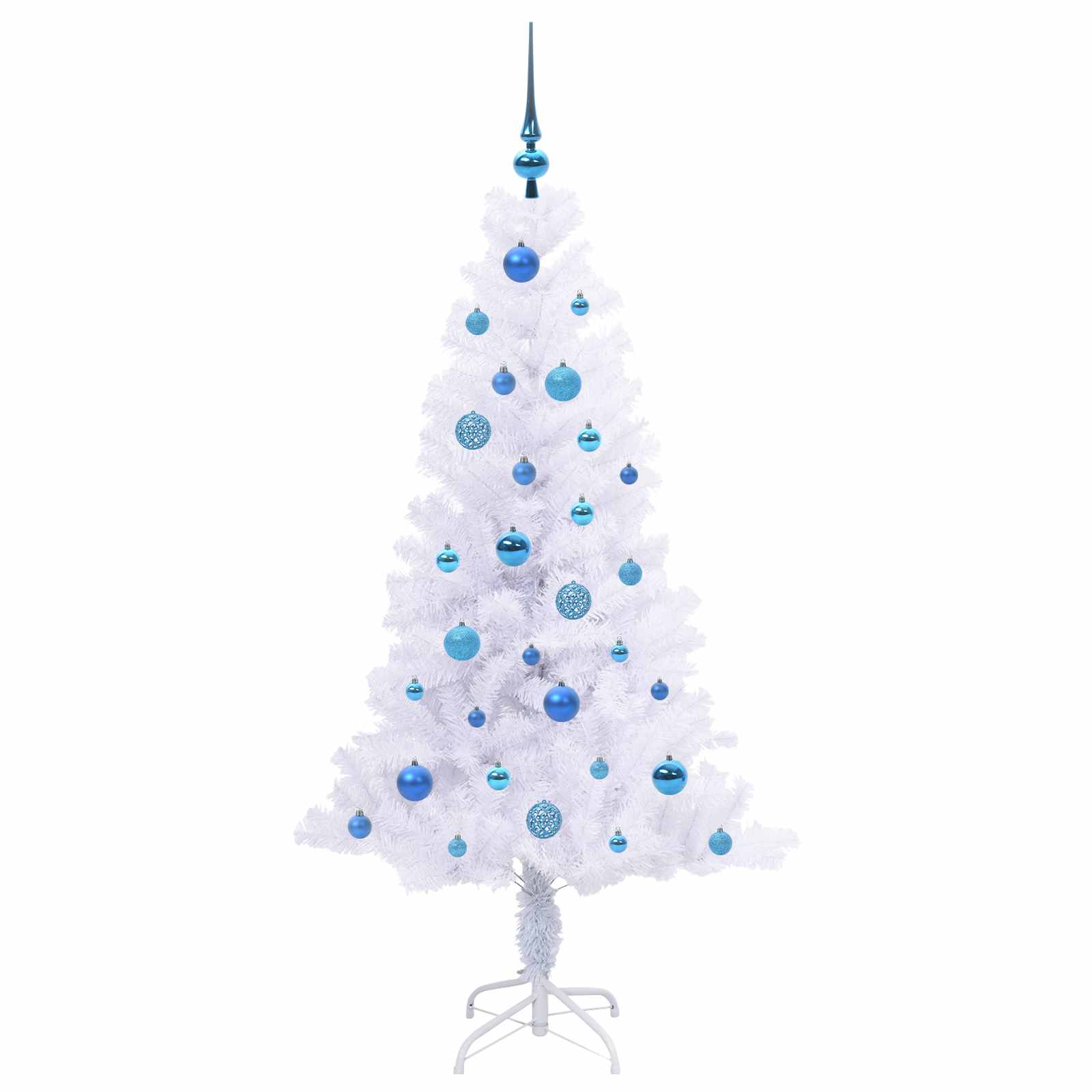 Kunstkerstboom met 150 LED Wit 150 cm PVC en Staal