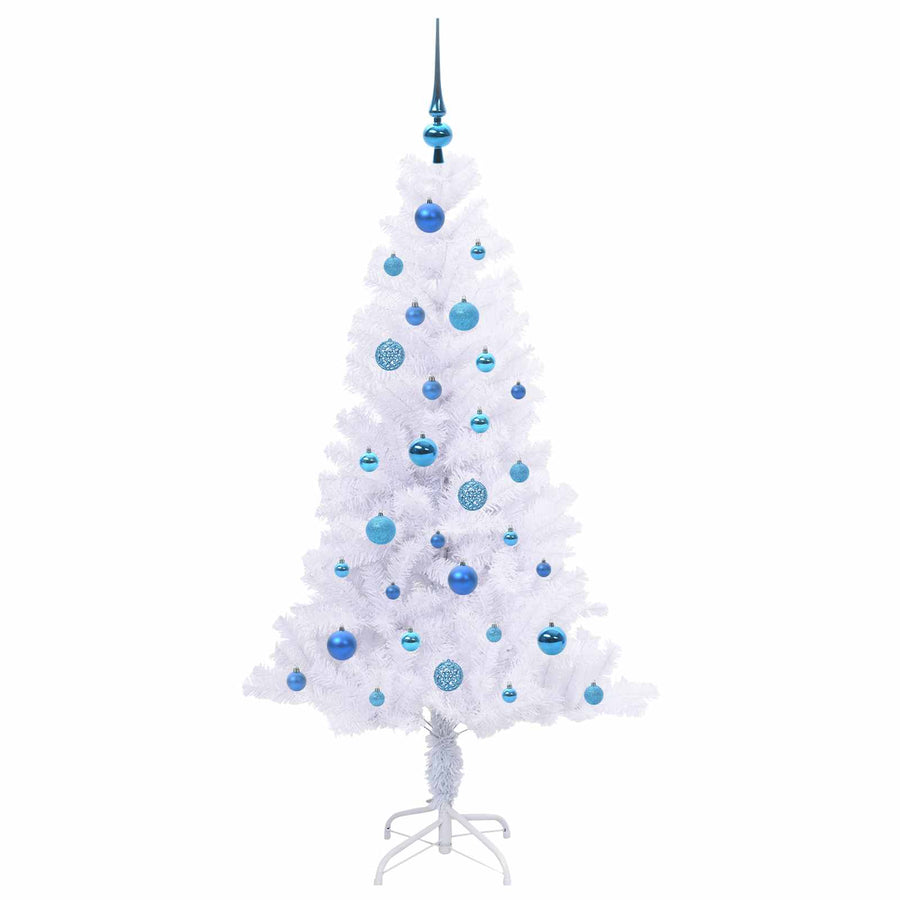Kunstkerstboom met 150 LED Wit 150 cm PVC en Staal