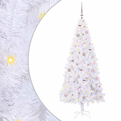 Kunstkerstboom met 300 LED Wit 180 cm PVC en staal