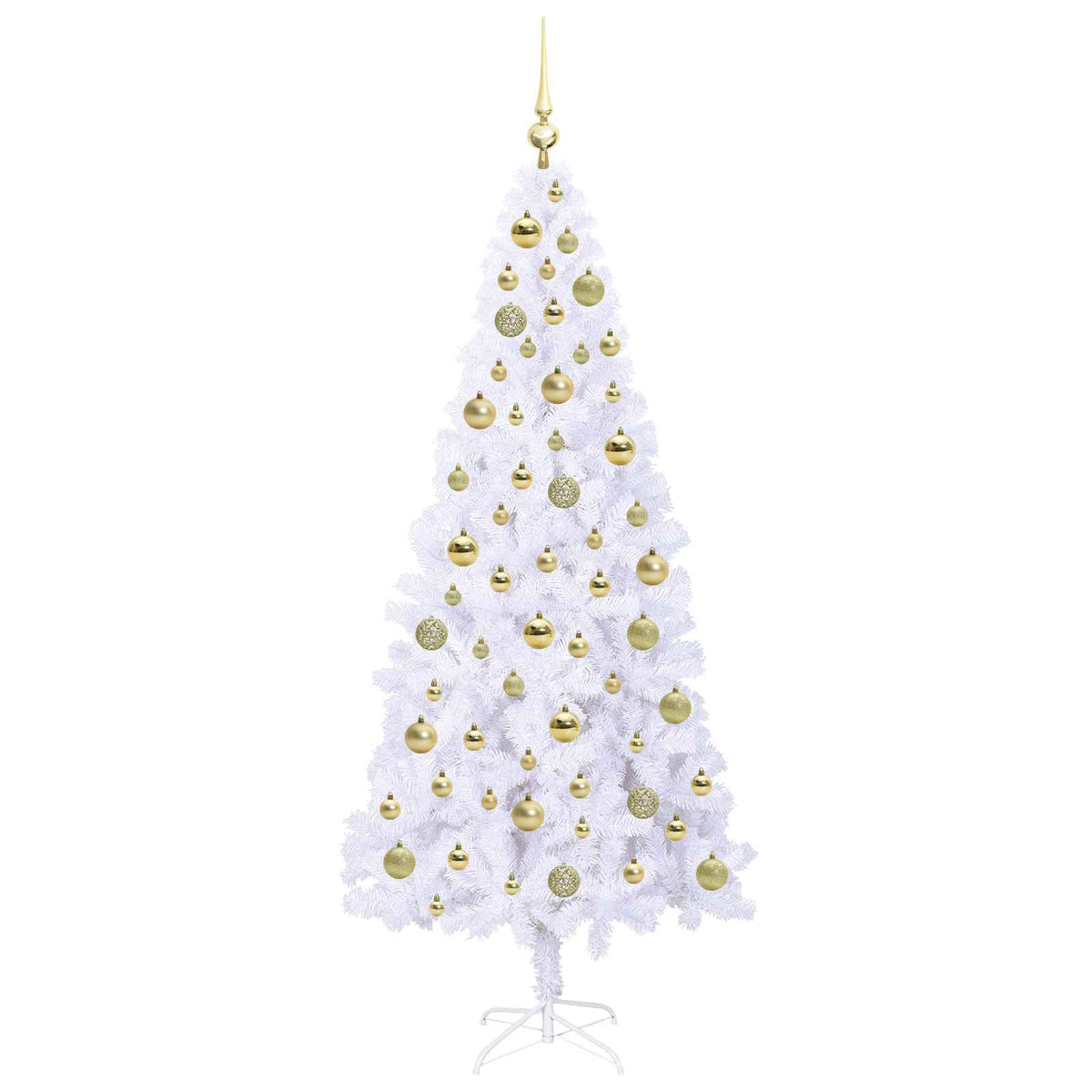 Kunstkerstboom met 300 LED Wit 180 cm PVC en staal