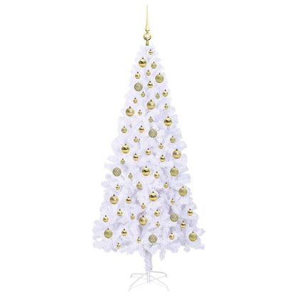 Kunstkerstboom met 300 LED Wit 180 cm PVC en staal
