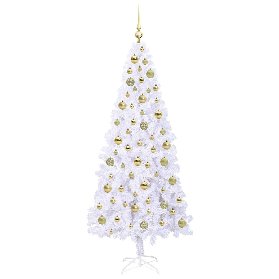 Kunstkerstboom met 300 LED Wit 180 cm PVC en staal