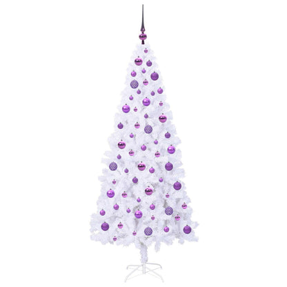 Kunstkerstboom met 300 LED Wit 180 cm PVC en staal