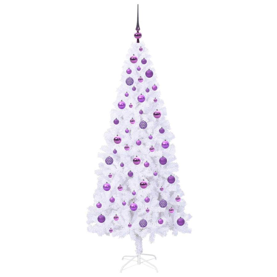Kunstkerstboom met 300 LED Wit 180 cm PVC en staal